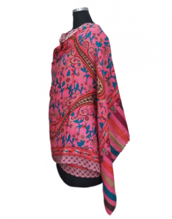 Women pure wool  stole printed design onion